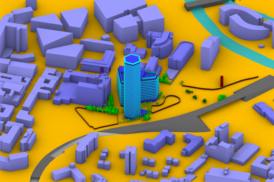 3D Model of Target and Surrounds Utilised for Numerical Modelling